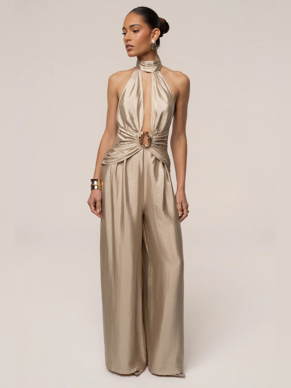 JLUXLABEL Gold Accent Jumpsuit NWT✨ - Picture 3 of 4